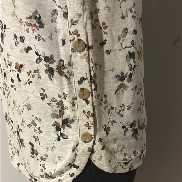 J. Jill Women’s Floral Knit Tunic Side Button Long Sleeve Size XS - Picture 5 of 11